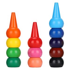 ICRPSTU Finger Paint Crayons Safe Finger Painting Crayons Non Coloring 12 Colors 3D Palm Grip Stackable Rotating 360 Degrees with Food Grade Paraffin for Children 3+
