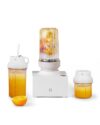 iCucina Cubetto 1000W Compact Personal Blender & Aromatics Tool – Minimalist Mixer for Frozen Drinks, Smoothies and Shakes, with To-Go Cups & Airtight Spice Storage, BPA-Free, Cloudy White