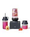 iCucina Cubetto 1000W Compact Personal Blender & Aromatics Tool – Minimalist Mixer for Frozen Drinks, Smoothies and Shakes, with To-Go Cups & Airtight Spice Storage, BPA-Free, Space Grey