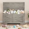 IDEALHOUSE Farmhouse Wooden Storage Bench, 39" Versatile Storage Chest with Soft Close Safety Hinges, Entryway Shoe Organizer, Blanket & Toy Box for Hallway, Bedroom or Living Room, Gray