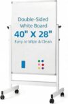 IDEALHOUSE Mobile Whiteboard 40X28 Portable Double Sided Easel Whiteboard