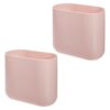iDesign Small Slim Plastic Bathroom Trash Can, 2-Pack, Pink