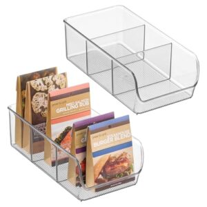 iDesign Stackable 3-Section Divided Storage Bin, Set of 2, Clear