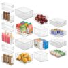 iDesign Stackable Plastic Handle Bin Storage Organizers, 18 Pack, Clear