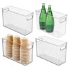 iDesign Tall Plastic Storage Bin with Handles, Set of 4, Clear