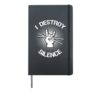 I Destroy Silence Vintage Music Bands Drum Sticks Drummer Hardcover Journal, Black