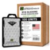 ID Stronghold - RFID Blocking Secure Badge Holder - Duolite 2 Card ID Holder - Poly Carbonate - Heavy Duty Hard Plastic ID Badge Holder - Molded and Assembled in The USA (Black, 100)