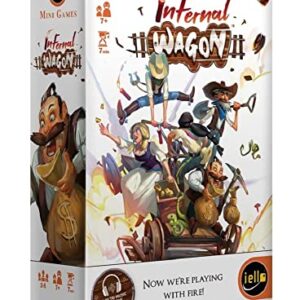 IELLO: Infernal Wagon - Quick Party Game, Complete Pre-Established Objectives to Prove Your Team Skill, Family Game, Ages 7+, 2-5 Players, 7 Minute Play Time