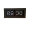 IEUDNS Automatic Page Clock Flip Clock Tabletop Clock Desk Clock Retro Mechanical Timekeeper with Stainless Steel Construction and Split Time Cards Suitable, Large Stainless Steel Black