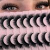 IFSOWDRA Cat Eye Lashes Short Fluffy C Curl Faux Mink Eyelash Strips