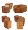 Ihpaper AlienTech Home Furniture Softeating Modern Design Accordin Folding Paper Stool Sofa Chair Kraft Paper Relaxing Foot Stool-Fashion Paper Design, Ideal for School, Kitchen,Living & Dining Room