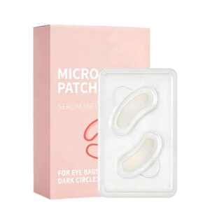 Iiglitch MicroGlow Eye Patches, Under Eye Patchs Hyaluronic Acid Overnight Eye Patches, Forehead & Smile Line Patches for Puffy Eyes and Dark Circles, Facial Anti Wrinkle Patches for Women(2 Pairs)
