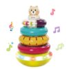 IIROMECI Montessori Stacking Toy for Babies 6-12 Months, Spinning Sensory Stacking Rings with Music, Automatic Rotating Design, Early Educational Fine Motor Skill Toy for Infants Toddlers