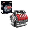 IKKOSYA V8 Engine Model Kit That Runs - Twin-Turbo Engine Motor Building Block Sets, Motorized With Moving Pistons, Crankshaft & Rotating Fan, Best Stem Build Toy Gifts for Adults Kids Age 8+, 548 Pcs