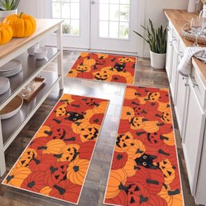 Ileading Fall Kitchen Rugs Sets of 3, Washable Kitchen Mats for Floor