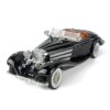 iLooboo Toy Car Model 1/24 Black 500K Alloy Collectible Vehicle Pull Back Die-Cast with Lights and Sound