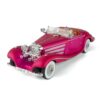 iLooboo Toy Car Model 1/24 Hot Pink 500K Alloy Collectible Vehicle Pull Back Die-Cast with Lights and Sound