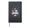 I Love Crows Heart Funny Quirky Design Hardcover Journal, Black