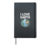 I Love Earth Nature Conservation Eco Friendly Hardcover Journal, Black