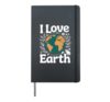 I Love Earth Nature Conservation Planet Awareness Hardcover Journal, Black