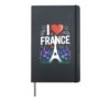 I Love France Eiffel Tower Croissants Hardcover Journal, Black