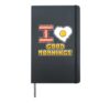 I love good mornings! Funny Heart Love Fried Egg Hardcover Journal, Black