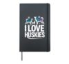 I Love Huskies Winter Snowflakes Dogs Hardcover Journal, Black