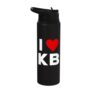 I Love KB Initials First Last Name Personalised Red Heart Stainless Steel Insulated Water Bottle