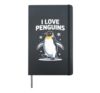 I Love Penguins Cute Penguin Lover Snowflakes Hardcover Journal, Black