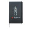 I Love Robots Heart Robot Mechanics Toy Kids Hardcover Journal, Black