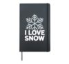 I Love Snow Winter Snowflake Fun Hardcover Journal, Black