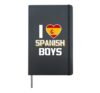 I Love Spanish Boys Spain Flag Spanish Culture Hardcover Journal, Black
