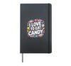 I Love To Eat Candy Sweet Treats Fun Hardcover Journal, Black