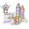 Imagimags 108-Piece Magnetic Building Tiles Palatial Set - Premium Pastel Magnetic Blocks with Exclusive Staircases - Open-Ended STEM Educational Construction Toys for Kids, Boys & Girls Ages 3+