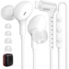 iMangoo for Apple MFi-Certified Wired Earbuds 90° Angled Headphone, White