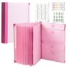 Important Document Organizer, End of Life Planner Organizer Binder -Life & Emergency Accordion File for Important Papers, Certificates, Passports, Photos, Letters (Pink)