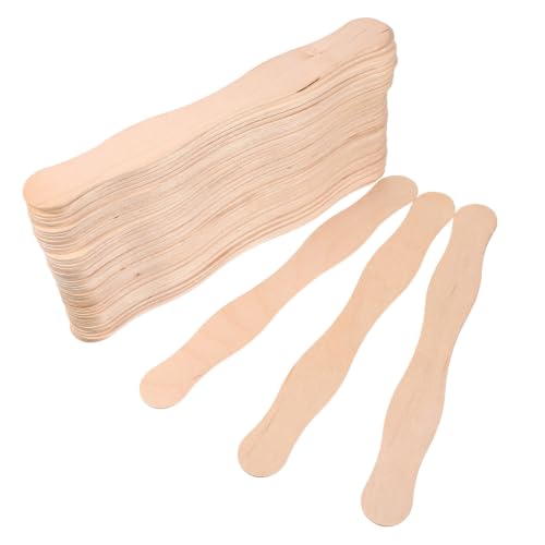 IMUSINICE 80pcs 8 Inch Wavy Wooden Craft Sticks, Smooth Surface Wood Ice Cream Sticks Compatible with Glue and Lacquer, for DIY Projects, Resin Mixing, Fan Handles and Paint Stirring