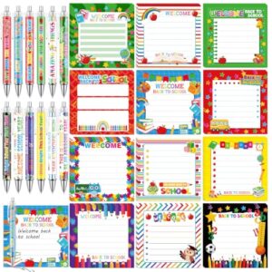 INCOK 24 Pcs Welcome Back to School Gifts Sticky Notes Ballpoint Pen