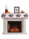 Independence Day Mantel Scarf for Fireplace Shelf Top, Patriotic American Flag Star Street Art Mantel Decorations Living Room Runner Scarves Cover for Christmas Thanksgiving Fall Mantle Decor 70"x17"