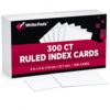 Index Cards 3x5 300 Pack, Lined Flash Cards Wide Ruled Study Notecards with Blank Back, Thick Note Cards for Studying, Vocabulary Flashcards, School & Office Supplies