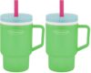 Infantino My 1st Tumbler, Durable Plastic Sippy Cup with Straw & Handle, Spill-Resistant, for On-The-Go, BPA-Free Transition Baby Cup, Green Apple (Pack of 2)