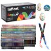 Infiart 240 Colors Acrylic Paint Markers Brush Tip, Automatic Ink Control Acrylic Paint Pens Waterproof Acrylic Markers Set for Holiday Decorations, Stone, Wood, Glass, DIY & Art Supplies