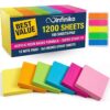 Infiniko Sticky Notes 3x3 (12 Pads / 1200 Sheets) – 2026 Improved Adhesive, Very Very Sticky & Bright Neon Colors – Perfect for School, Office & Desk Supplies