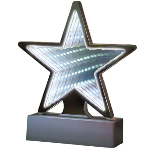 Infinity Mirror Tunnel LED Night Light, 3D Tunnel Lamp, Five Pointed Star Design, Desktop Lamp, High Brightness Optical Illusion, Home Decor for Party, Christmas, Wedding, Romantic Bedroom