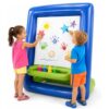 Inflatable Easel for Kids,50in PVC Double Sided Inflatable Easel for Kids Outdoor with Air Pump,Washable and Reusable for Backyard Art, Beach (Blue)