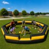 Inflatable Gaga Ball Pit- 7-Sided Arena with Built-in Blower, Unique Heptagon Design for Non-Stop Play, Portable for Backyard, Park & Family Games (Black&Yellow, 25FT)