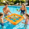 Inflatable Tic Tac Toe Pool Game for Adults & Kids – Giant Floating Board with 10 Extra Thick Balls for Outdoor Beach, Lawn, Backyard & Pool Party – Family Summer Toys Games Set for 2-10 Players