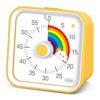 InfPokid Visual Timer for Kids, Rainbow Timer with Pause Function, Yellow