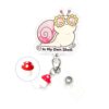 in My Own Shell Snail Badge Reel, Cute Retractable ID Badge Holder with Pink Snail & Mushroom Charm, Funny Introvert Gift for Nurses, Teachers, Students & Office Workers