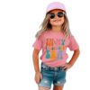 in My Preschool Era Shirt Toddler Girl First Day of School T-Shirt Cute Back to School Tee Short Sleeve Summer Tops(Dark Pink,3T(100))